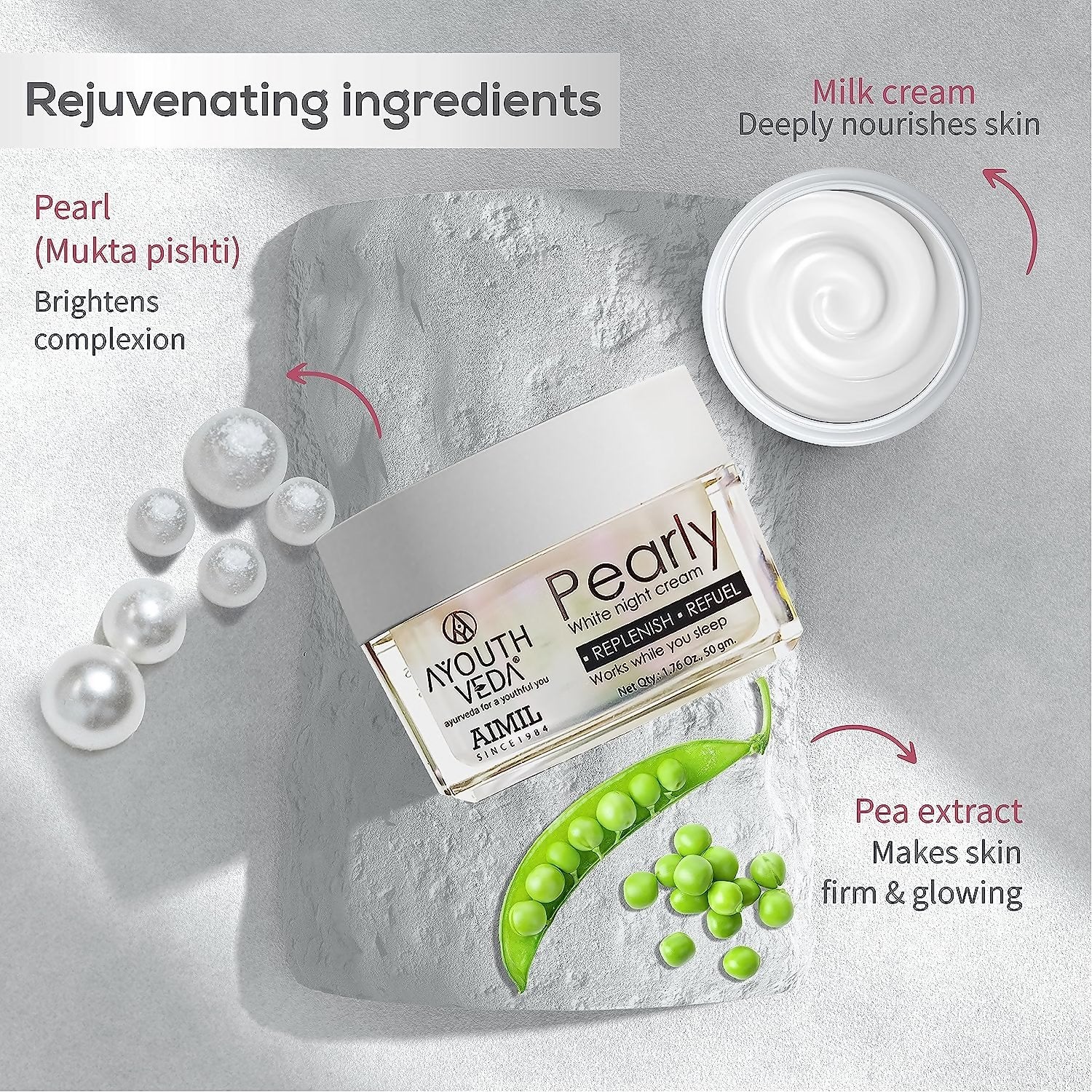 Ayouthveda Pearly White Night Cream - Vamzn#