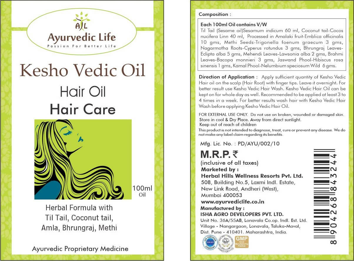 Ayurvedic Life Kesho Vedic Hair Oil - Vamzn#