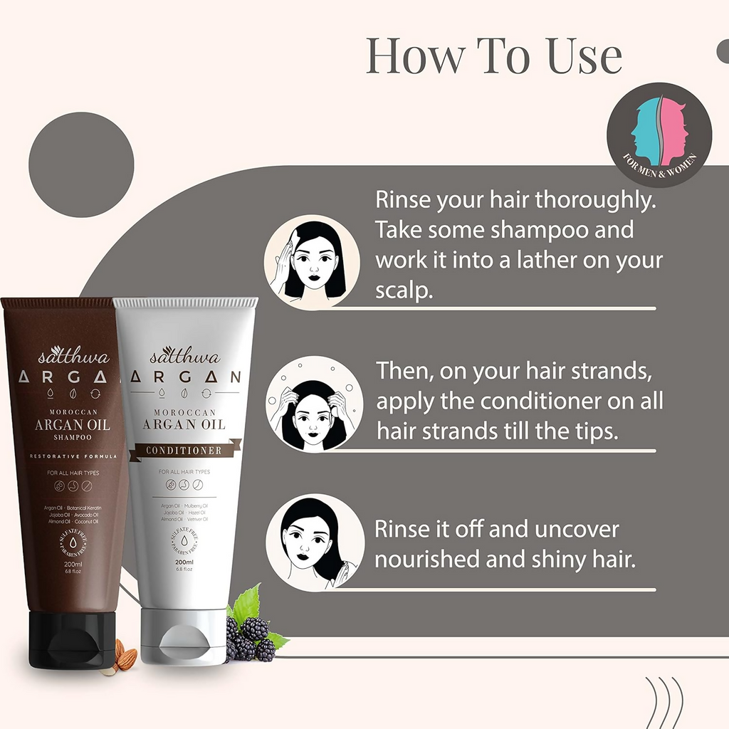 Satthwa Moroccan Argan Oil Shampoo & Conditioner Combo