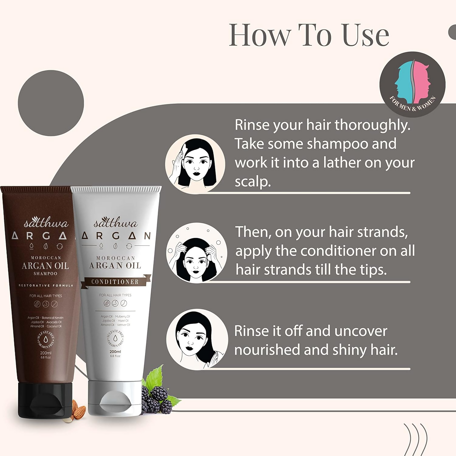 Satthwa Moroccan Argan Oil Shampoo & Conditioner Combo