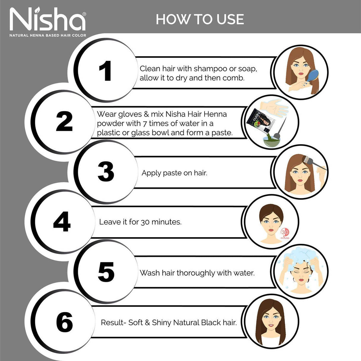 Nisha Henna Based Hair Color Natural Black