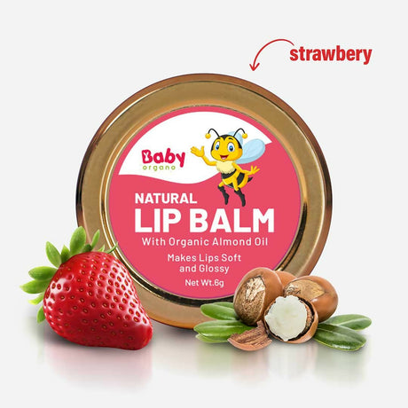 Babyorgano Natural Lip Balm - Strawberry Flavor - Vamzn#