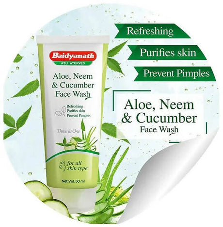 Baidyanath Jhansi Aloe, Neem & Cucumber Face Wash - Vamzn#