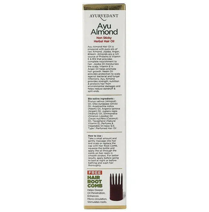 Baidyanath Jhansi Ayurvedant Ayu Almond Non Sticky Herbal Hair Oil - Vamzn#