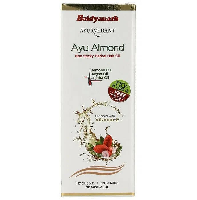 Baidyanath Jhansi Ayurvedant Ayu Almond Non Sticky Herbal Hair Oil - Vamzn#