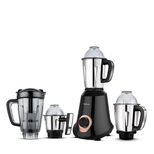Bajaj Military Series Glamore 4 Jar 1000 Watts Mixer Grinder | 3 - Speed Control With Pulse Effect Mixie| 2 Years Warranty | Jet Black Glamore - Vamzn#