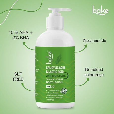 Bake 10% AHA + 2% BHA Body Lotion SPF 30 - Vamzn#