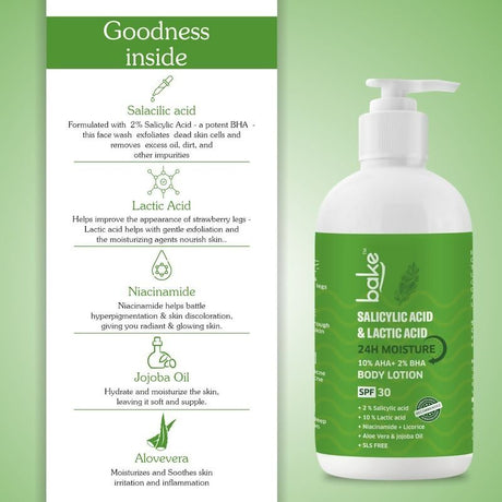 Bake 10% AHA + 2% BHA Body Lotion SPF 30 - Vamzn#