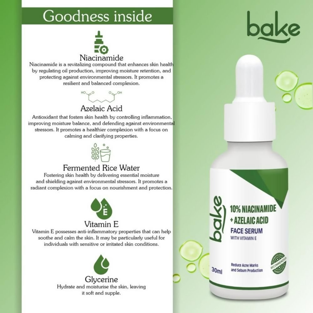 Bake 10% Niacinamide & Azelaic Acid Face Serum With Vitamin E - Vamzn#