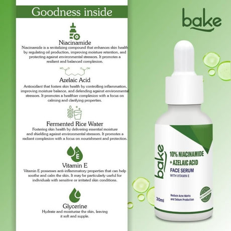Bake 10% Niacinamide & Azelaic Acid Face Serum With Vitamin E - Vamzn#