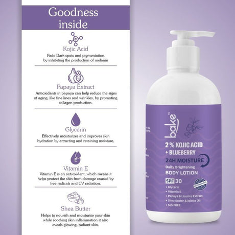 Bake 2% Kojic Acid Body Lotion SPF 30 - Vamzn#