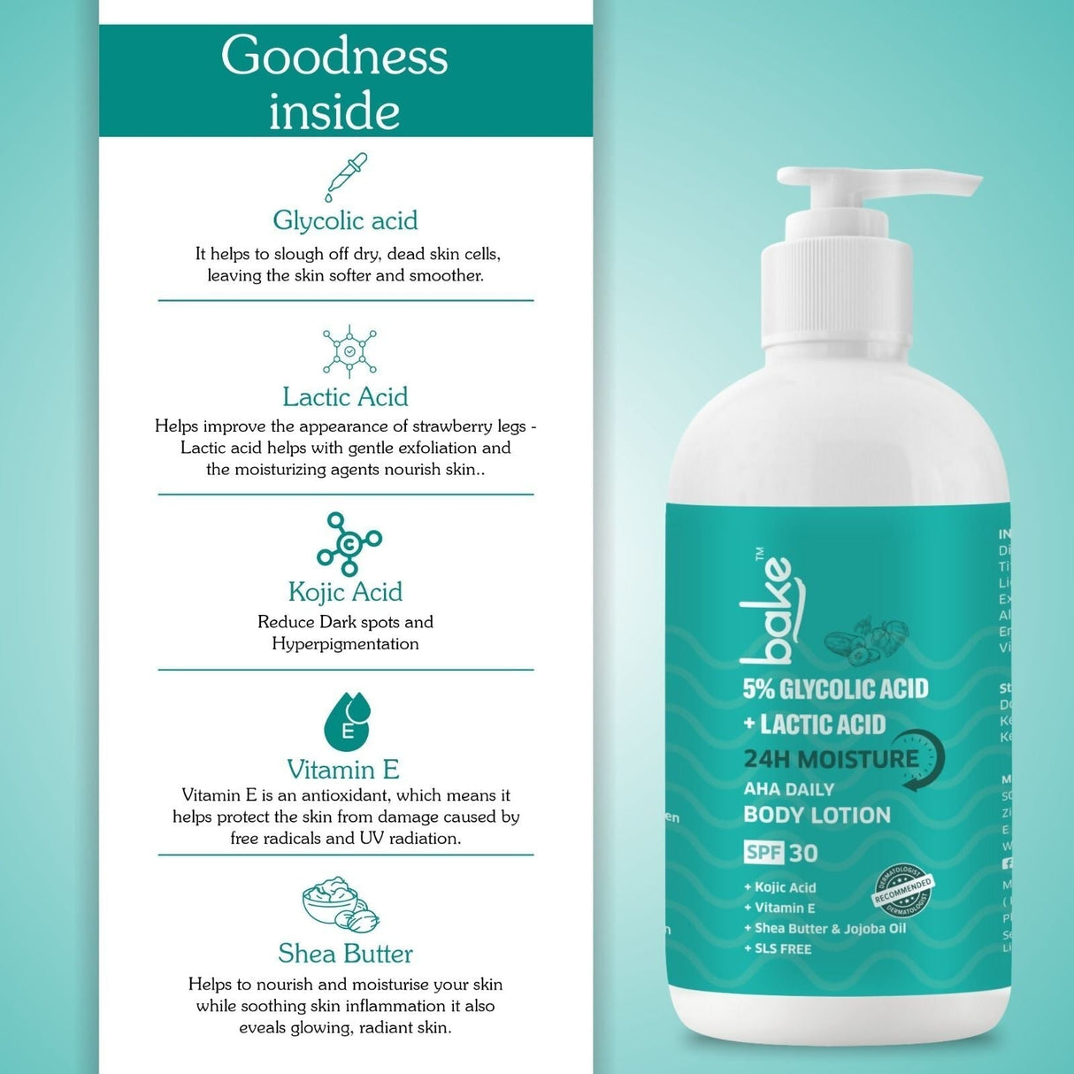 Bake 5% AHA Exfoliating Body Lotion SPF 30 - Vamzn#