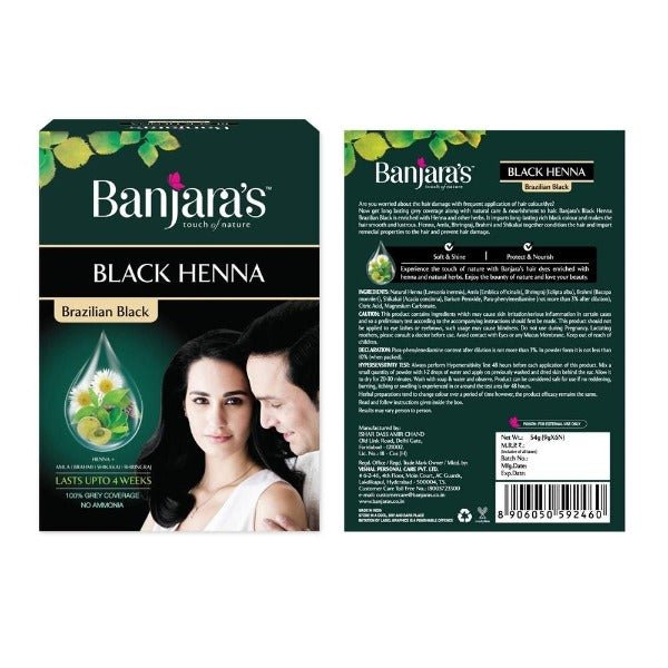 Banjara's Black Henna Brazilian Black Hair Color - Vamzn#