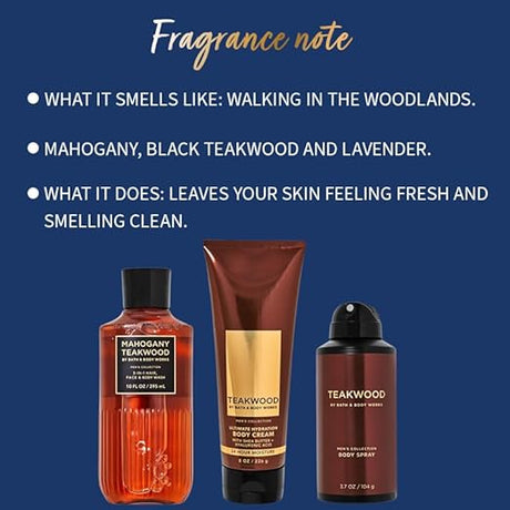Bath & Body Works Mahogany Teakwood 3 - In - 1 Hair, Face & Body Wash - Vamzn#