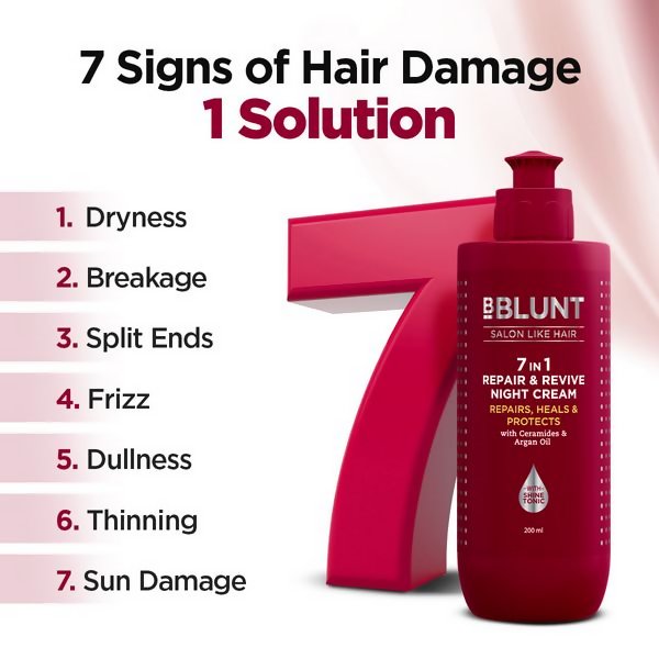 BBlunt 7 in 1 Repair & Revive Night Cream to Heal & Protect Hair Overnight - Vamzn#