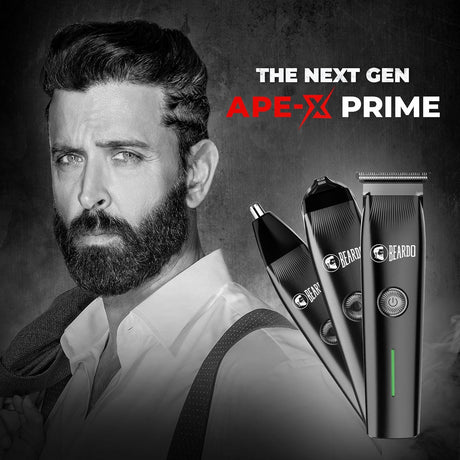 Beardo Ape - X Prime 3 - in - 1 Multipurpose Trimmer for Men | Grooming Kit : Beard Trimmer, Precision Trimmer, Ear & Nose Trimmer | Stainless Steel self - sharpening blades | Type C charging | Gift For Brother | Gift For Friends - Vamzn#