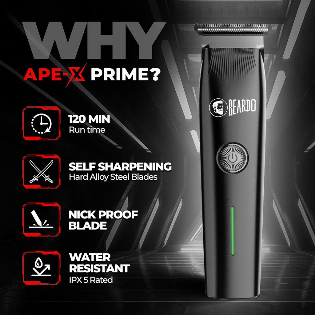 Beardo Ape - X Prime 3 - in - 1 Multipurpose Trimmer for Men | Grooming Kit : Beard Trimmer, Precision Trimmer, Ear & Nose Trimmer | Stainless Steel self - sharpening blades | Type C charging | Gift For Brother | Gift For Friends - Vamzn#