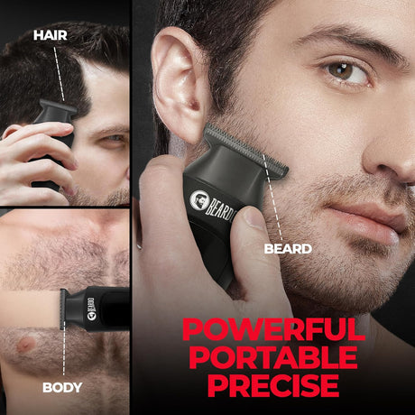 Beardo Apex Go Trimmer for Men - 80 - Min Run Time - Powerful 5500 RPM motor - Compact Travel - Friendly Design - 3 Comb Attachments, Type - C Charging, Digital Display - Vamzn#