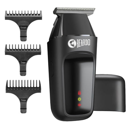 Beardo Apex Go Trimmer for Men - 80 - Min Run Time - Powerful 5500 RPM motor - Compact Travel - Friendly Design - 3 Comb Attachments, Type - C Charging, Digital Display - Vamzn#