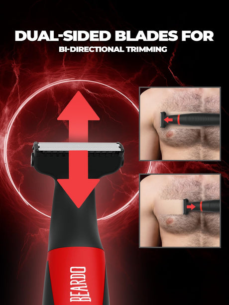 Beardo Multipurpose I Blade Trimmer & Shaver for Beard, Body, Hair & Groin | One Blade Trimmer With 4 Trimming Combs | 90 min. Run Time USB TYPE C Charging Powerful Li+ battery| Shaver For Men, Black | Gift For Brother | Gift For Friends - Vamzn#