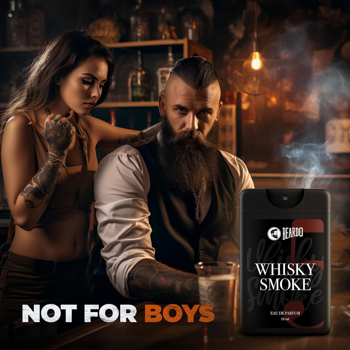 Beardo Whisky Smoke Perfume for Men, 50ml | Spicy, Woody - Oudh Scent Eau De Parfum | Long Lasting Mens Perfume | Best Date Night Fragrance Body Spray | Gift For Brother | Gift For Friends - Vamzn#