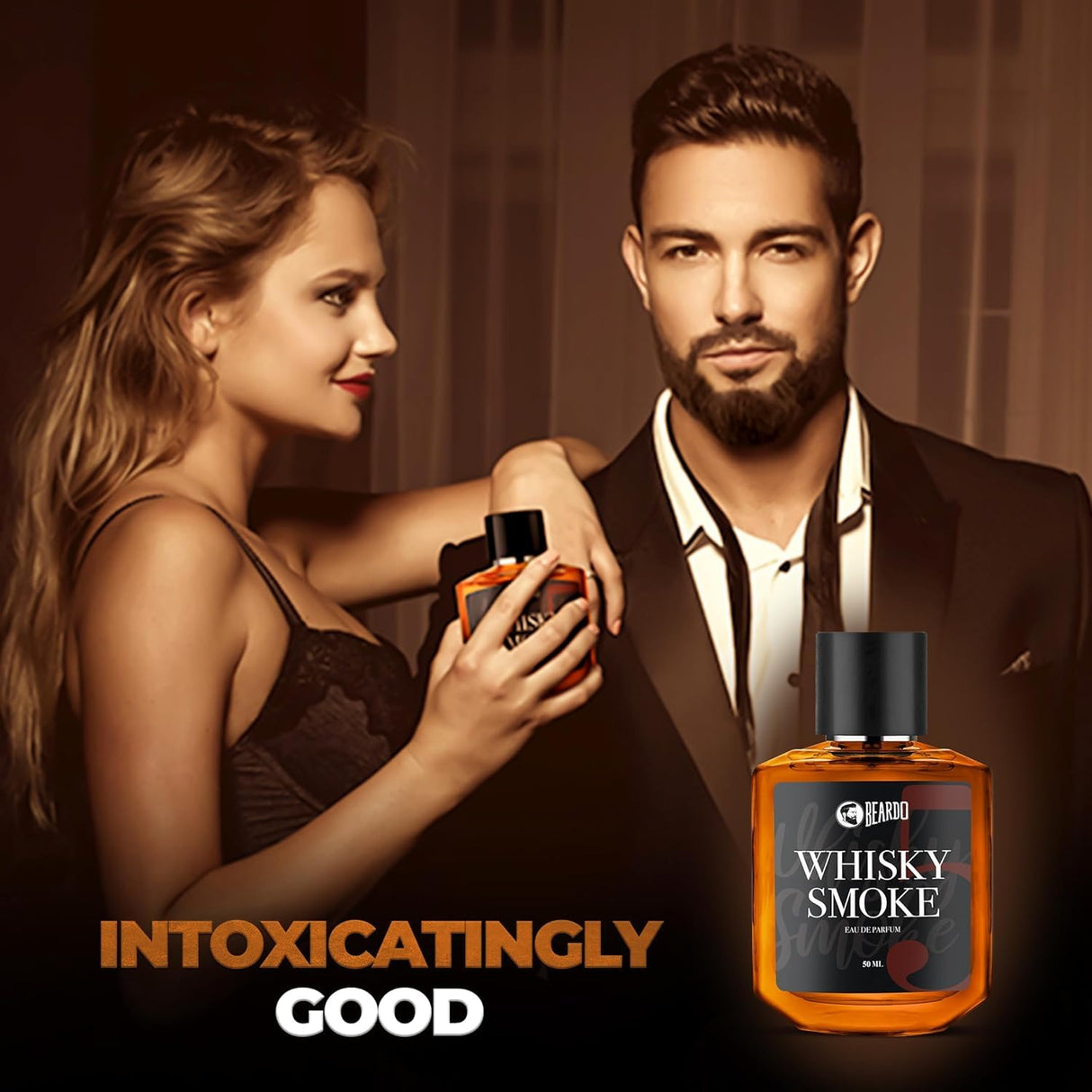 Beardo Whisky Smoke Perfume for Men, 50ml | Spicy, Woody - Oudh Scent Eau De Parfum | Long Lasting Mens Perfume | Best Date Night Fragrance Body Spray | Gift For Brother | Gift For Friends - Vamzn#