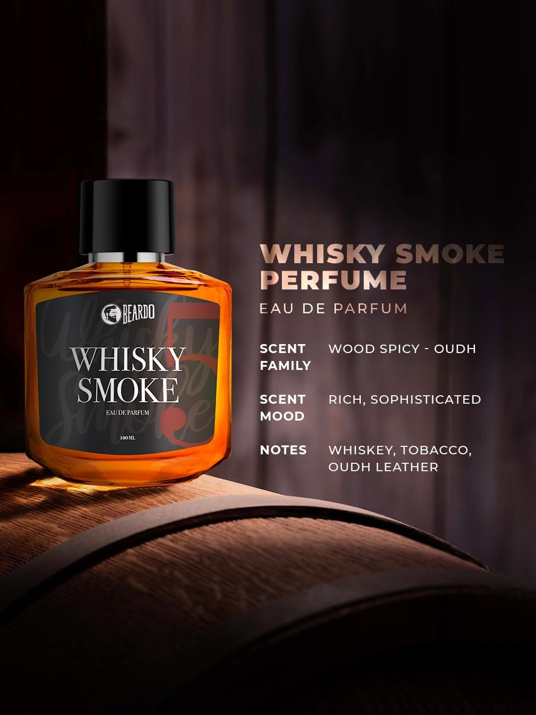 Beardo Whisky Smoke Perfume for Men, 50ml | Spicy, Woody - Oudh Scent Eau De Parfum | Long Lasting Mens Perfume | Best Date Night Fragrance Body Spray | Gift For Brother | Gift For Friends - Vamzn#