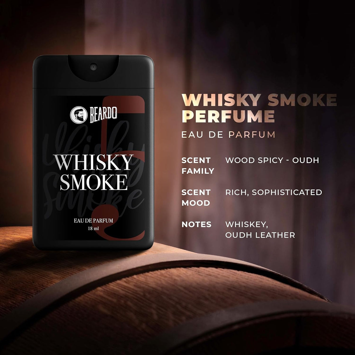 Beardo Whisky Smoke Perfume for Men, 50ml | Spicy, Woody - Oudh Scent Eau De Parfum | Long Lasting Mens Perfume | Best Date Night Fragrance Body Spray | Gift For Brother | Gift For Friends - Vamzn#