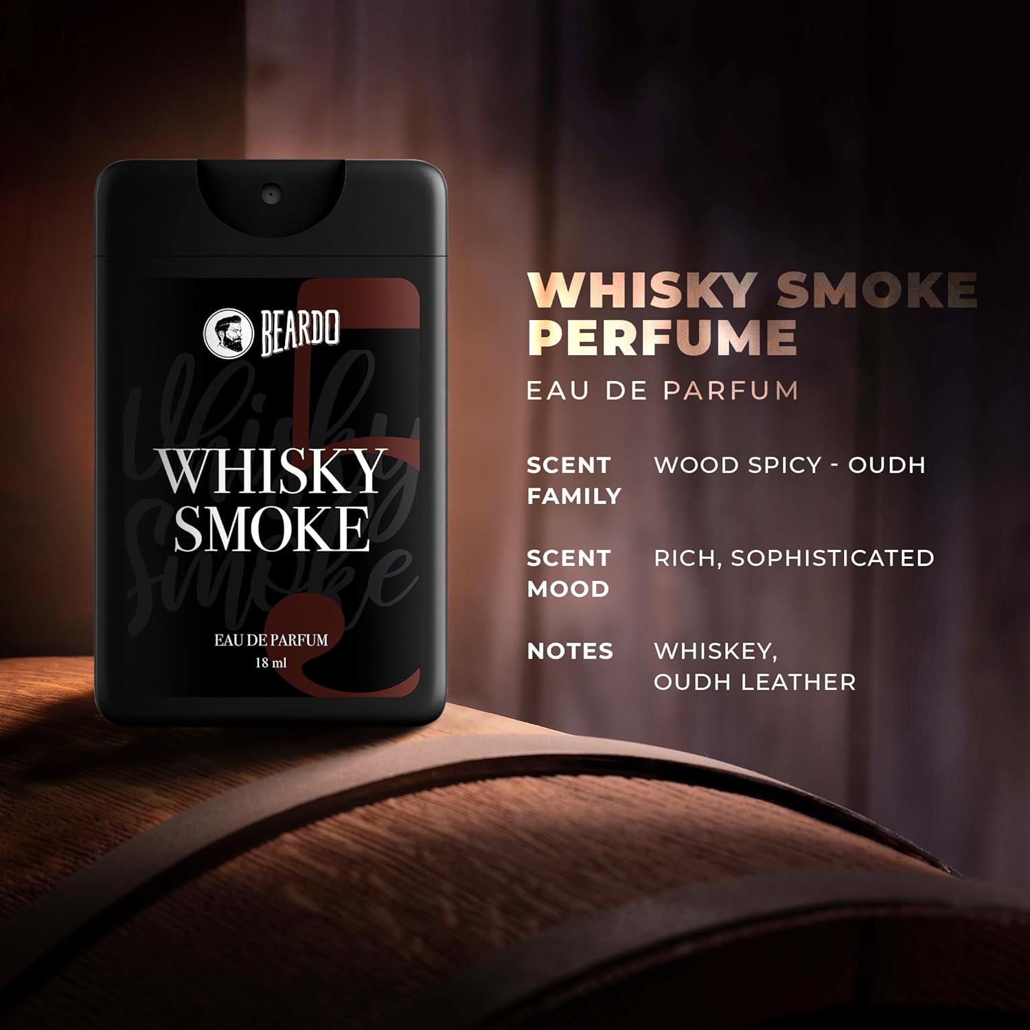 Beardo Whisky Smoke Perfume for Men, 50ml | Spicy, Woody - Oudh Scent Eau De Parfum | Long Lasting Mens Perfume | Best Date Night Fragrance Body Spray | Gift For Brother | Gift For Friends - Vamzn#