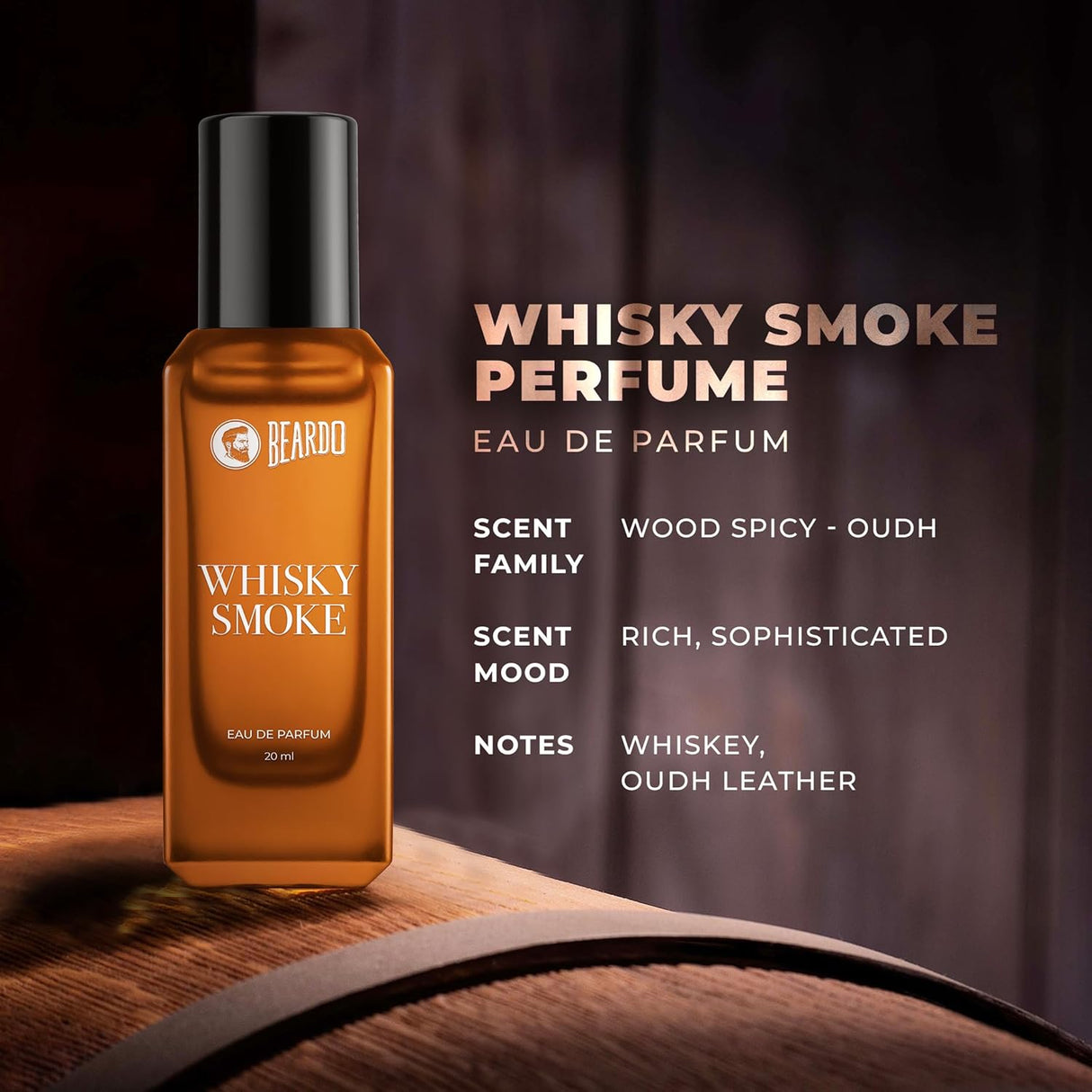 Beardo Whisky Smoke Perfume for Men, 50ml | Spicy, Woody - Oudh Scent Eau De Parfum | Long Lasting Mens Perfume | Best Date Night Fragrance Body Spray | Gift For Brother | Gift For Friends - Vamzn#