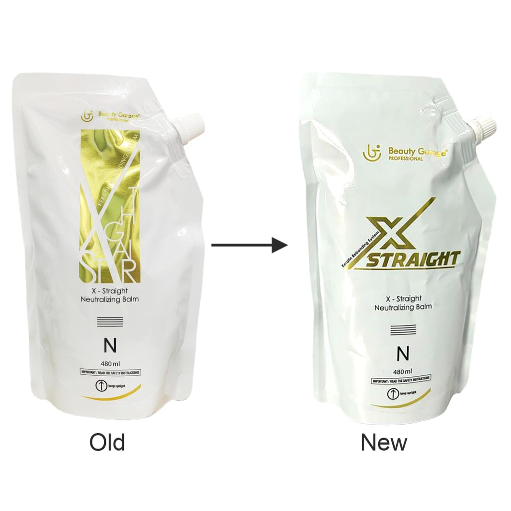 Beauty Garage X - Straight Hair Straightening Cream (480ml) + Neutralizer for Keratin Rebonding System (480ml) - Vamzn#