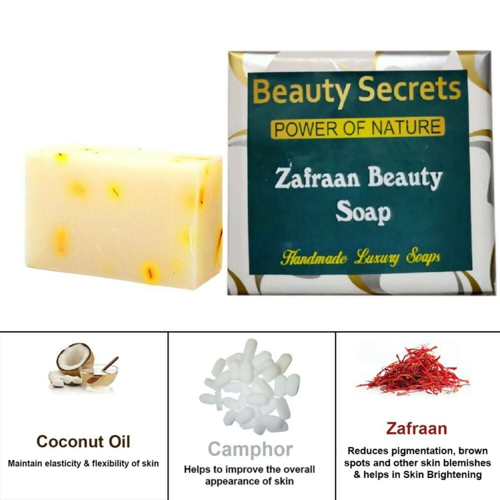 Beauty Secrets Cold Pressed Handmade Zafraan Crystal Glow Skin Whitening Soap - Vamzn#