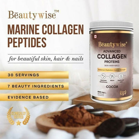 Beautywise Advanced Marine Collagen Anti - Aging Powder - Glutathione, HA & Biotin - Cocoa - Vamzn#