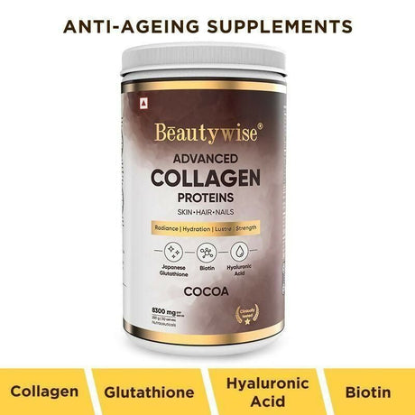 Beautywise Advanced Marine Collagen Anti - Aging Powder - Glutathione, HA & Biotin - Cocoa - Vamzn#