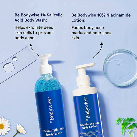 BeBodywise 1% Salicylic Acid Body Wash and 10% Niacinamide Body Lotion - Vamzn#