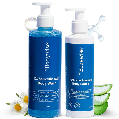 BeBodywise 1% Salicylic Acid Body Wash and 10% Niacinamide Body Lotion - Vamzn#