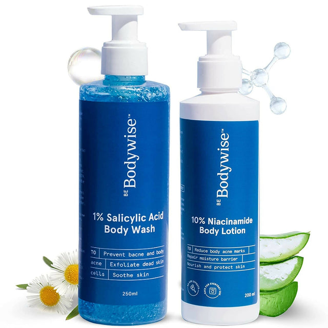 BeBodywise 1% Salicylic Acid Body Wash and 10% Niacinamide Body Lotion - Vamzn#