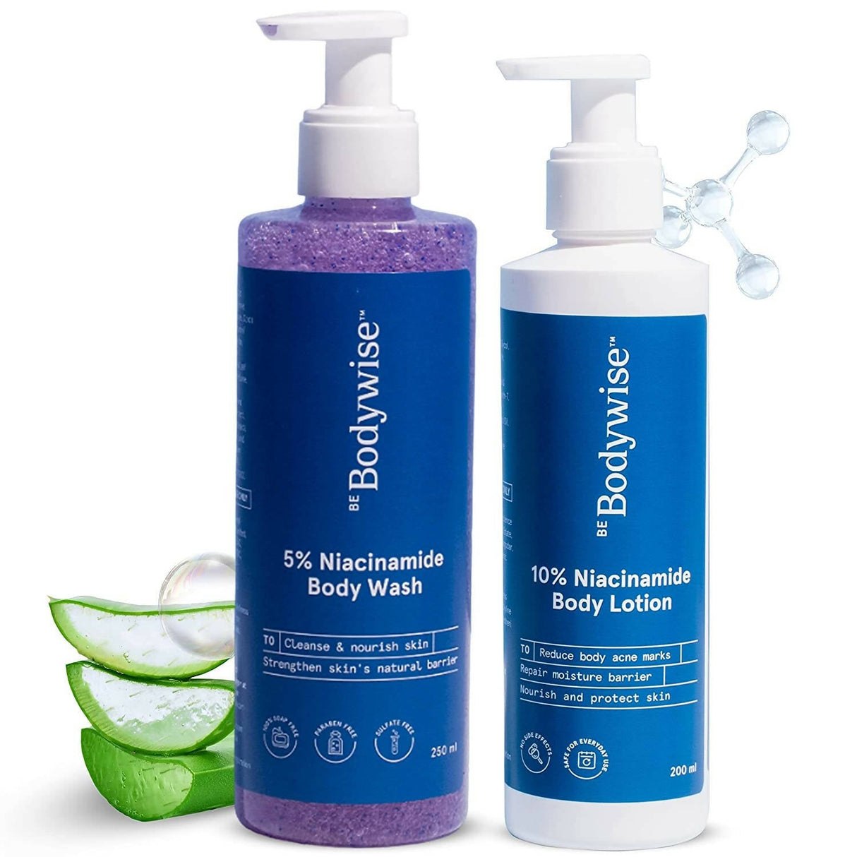 BeBodywise 5% Niacinamide Body Wash & 10% Niacinamide Body Lotion - Vamzn#