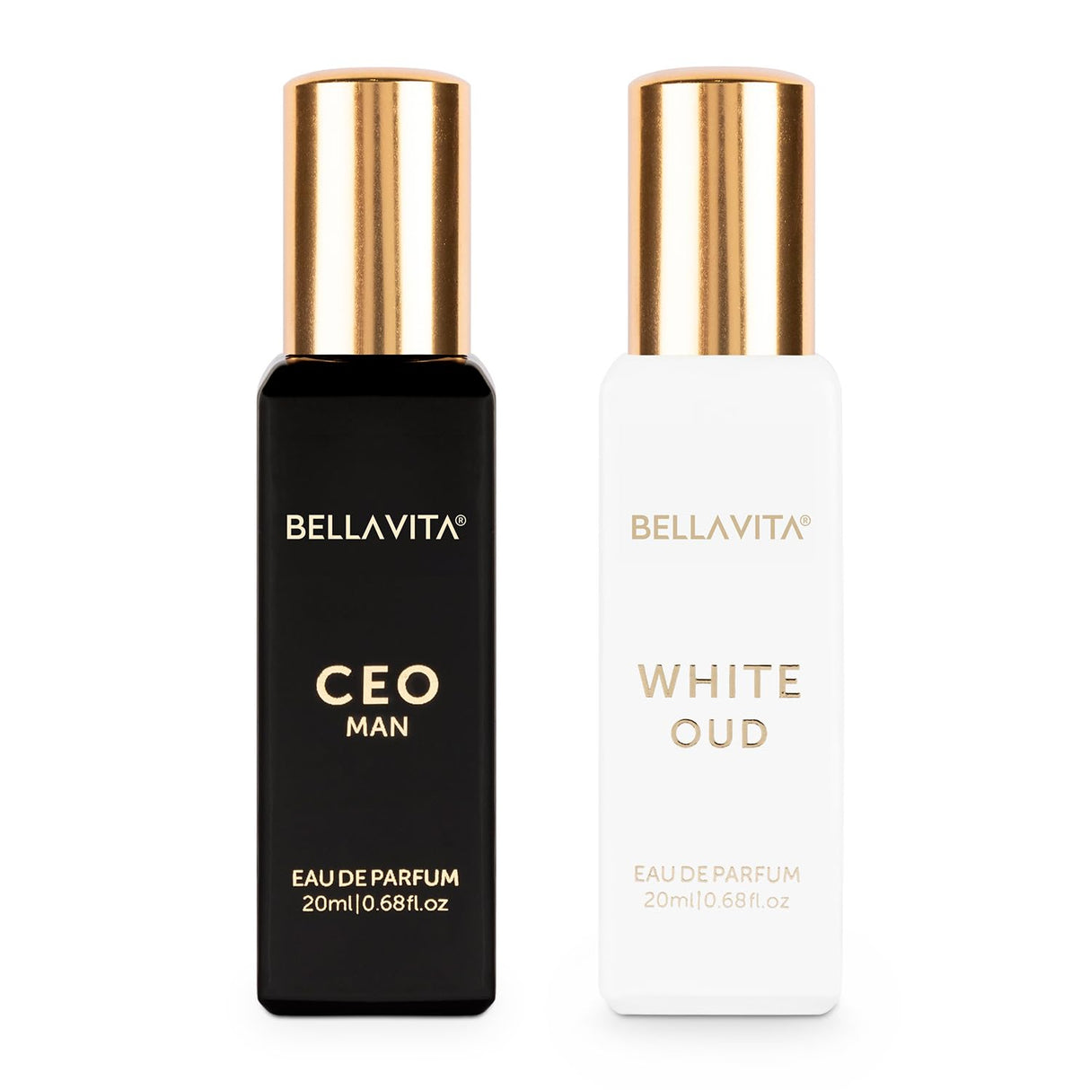 Bella Vita Luxury CEO Man & White Oud Unisex Perfume Combo with Tonka, Agarwood & Orange | Woody Long Lasting EDP Fragrance Scent, Pack of 2, 20 ml Each - Vamzn#