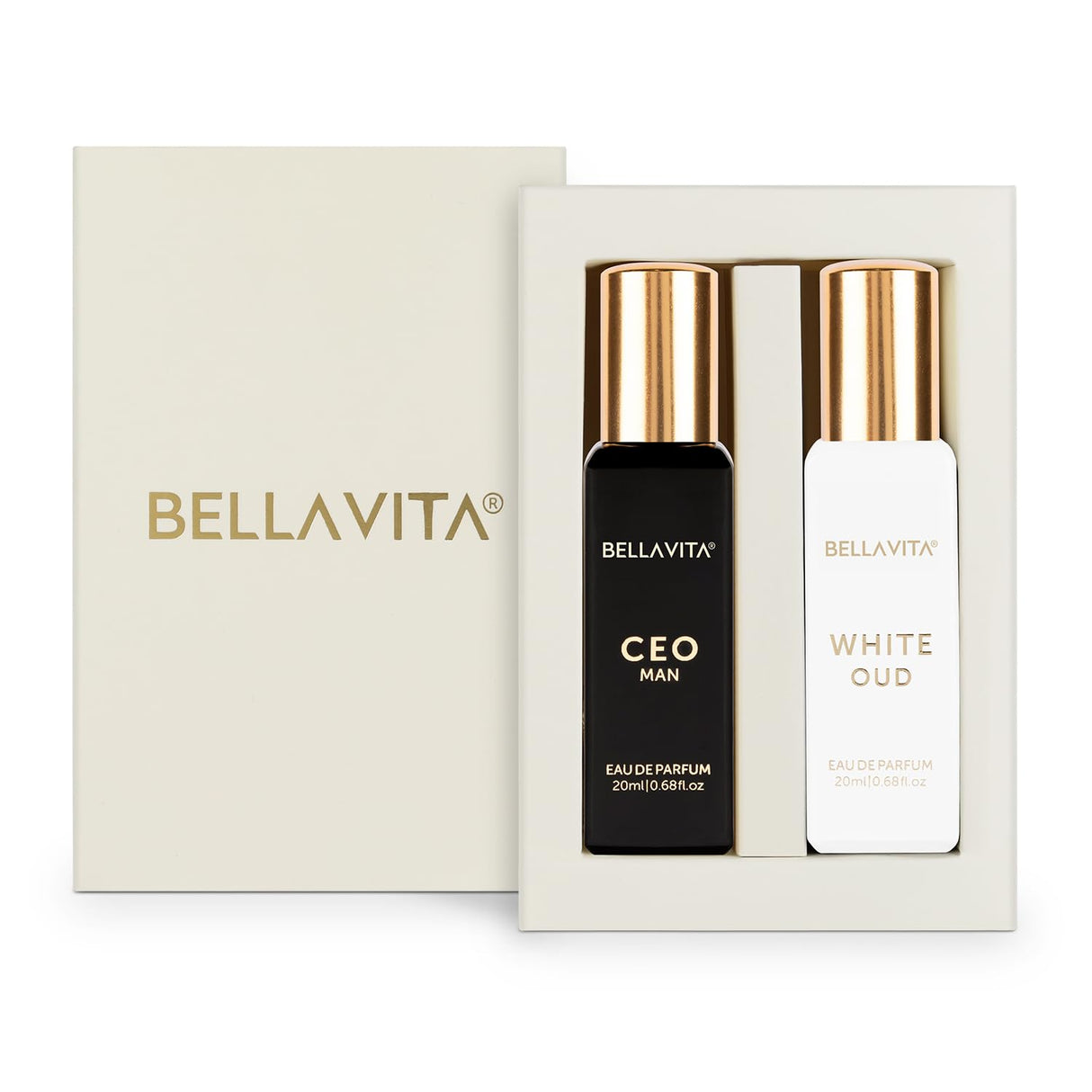 Bella Vita Luxury CEO Man & White Oud Unisex Perfume Combo with Tonka, Agarwood & Orange | Woody Long Lasting EDP Fragrance Scent, Pack of 2, 20 ml Each - Vamzn#