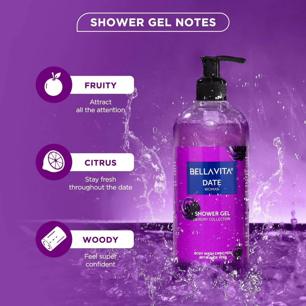 Bella Vita Luxury Date Woman Body Wash Refreshing Shower Gel - Vamzn#