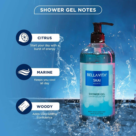 Bella Vita Luxury Skai Aquatic Body Wash Refreshing Shower Gel - Vamzn#