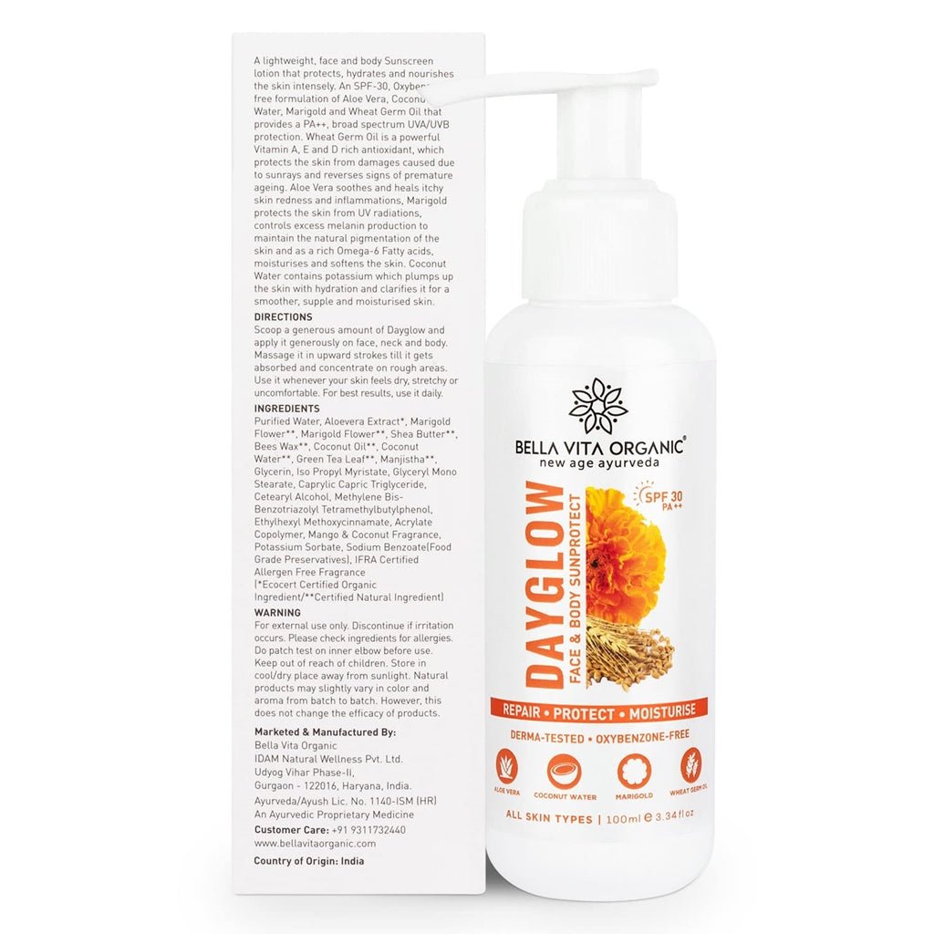 Bella Vita Organic Day Glow Sun Protect Face And Body Lotion SPF 30+ - Vamzn#