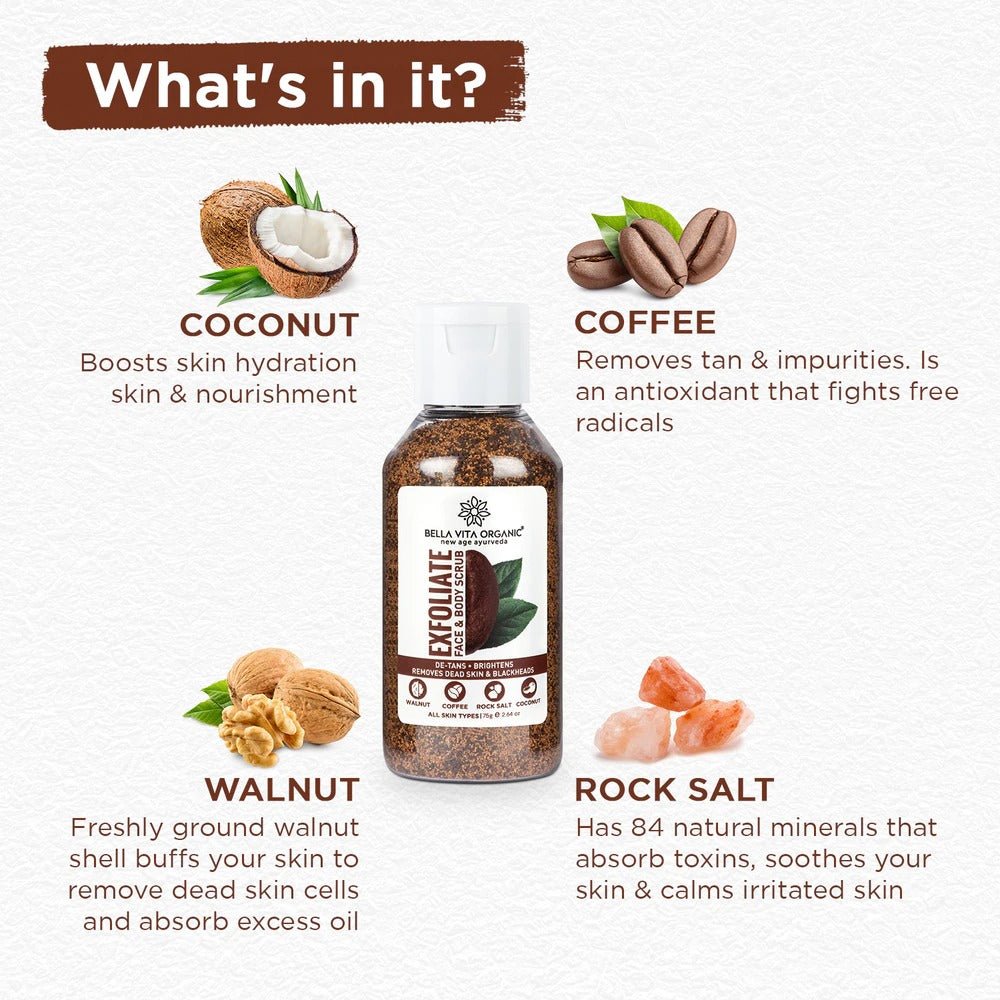 Bella Vita Organic Exfoliate Face And Body Scrub Grit - Vamzn#