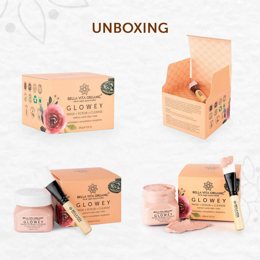 Bella Vita Organic New Age Ayurveda Glowey Mask + Scrub + Cleanse - Vamzn#