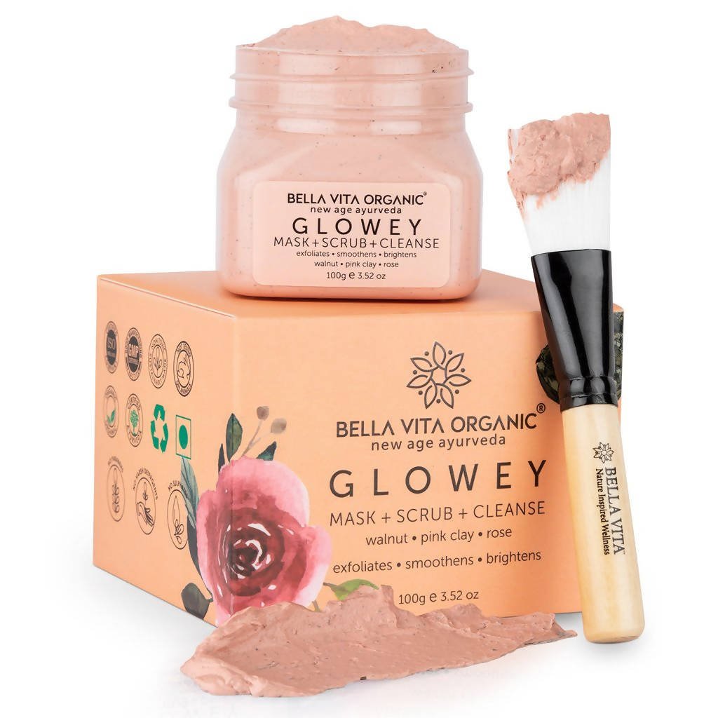 Bella Vita Organic New Age Ayurveda Glowey Mask + Scrub + Cleanse - Vamzn#