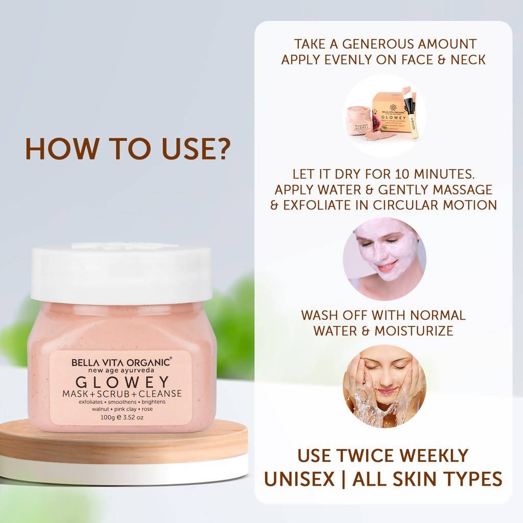 Bella Vita Organic New Age Ayurveda Glowey Mask + Scrub + Cleanse - Vamzn#