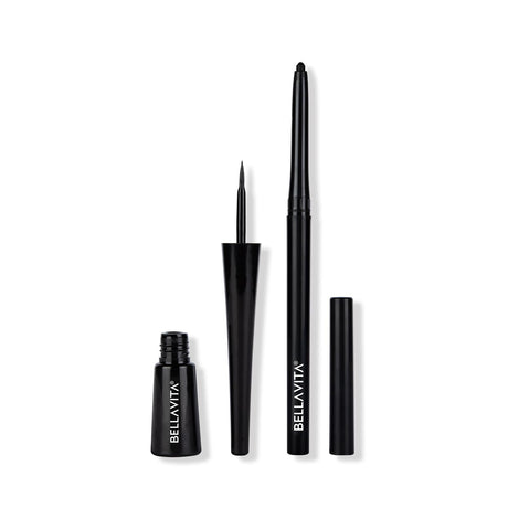 BELLAVITA Intense Drama Waterproof Eyeliner, Black, Matte Finish, Smudge - Proof, Fast - Drying, Felt Tip Applicator, Enriched with Biotin, 3.5 ml - Vamzn#