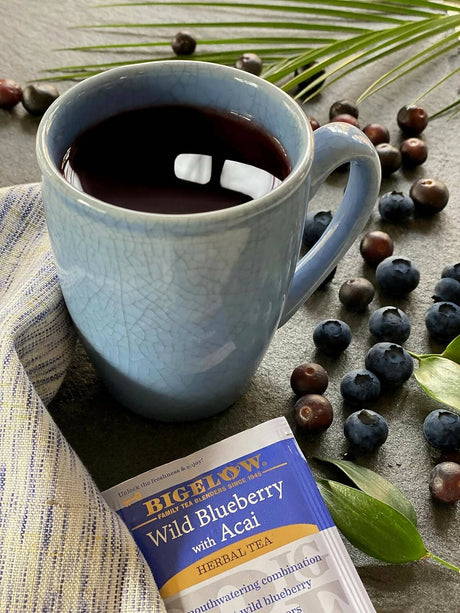 Bigelow Tea Wild Blueberry With Acai Herbal Tea With Freshness & Aroma Caffeine Free - Vamzn#