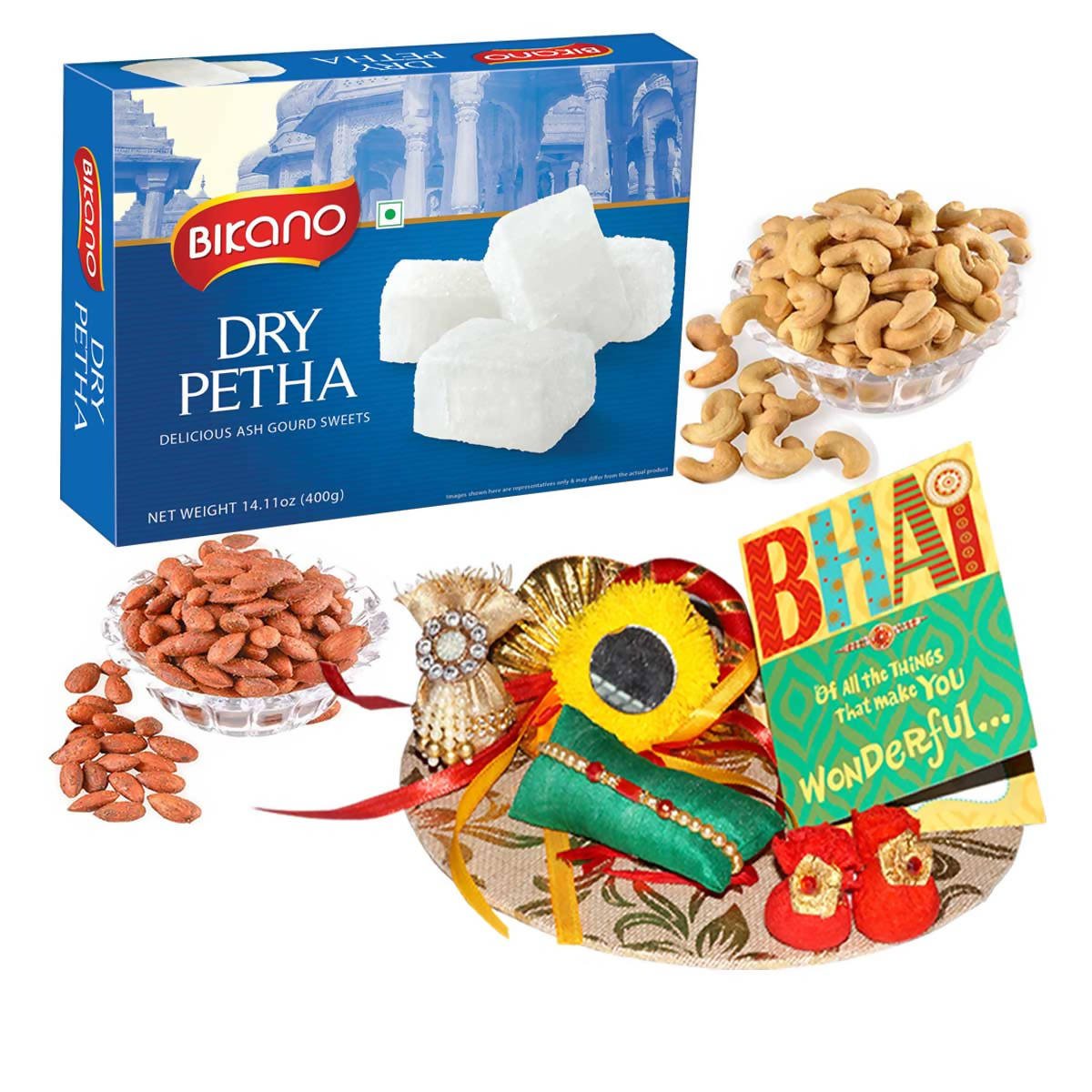 Bikano Dry Petha and Dryfruits Rakhi Gifts - Vamzn#